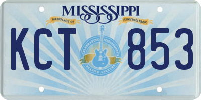 MS license plate KCT853