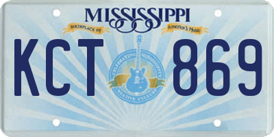 MS license plate KCT869