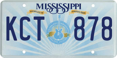MS license plate KCT878