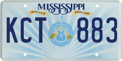 MS license plate KCT883