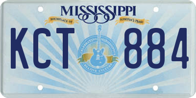 MS license plate KCT884