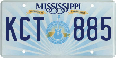MS license plate KCT885