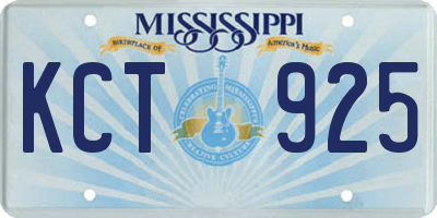 MS license plate KCT925