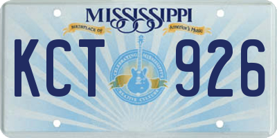 MS license plate KCT926