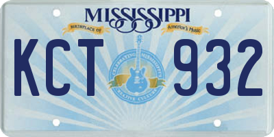 MS license plate KCT932