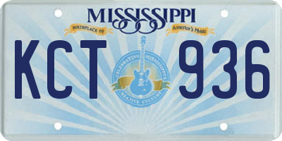 MS license plate KCT936