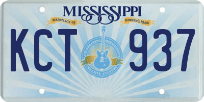 MS license plate KCT937
