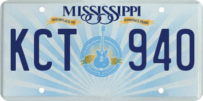 MS license plate KCT940