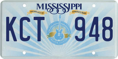 MS license plate KCT948