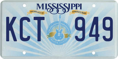 MS license plate KCT949
