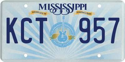 MS license plate KCT957