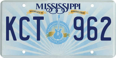 MS license plate KCT962