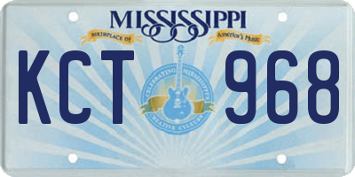 MS license plate KCT968