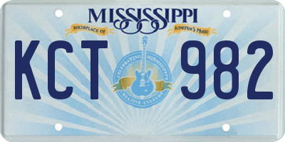 MS license plate KCT982