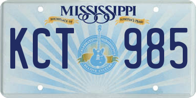 MS license plate KCT985