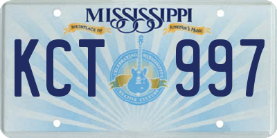 MS license plate KCT997