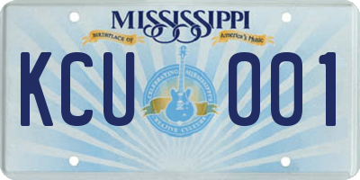 MS license plate KCU001