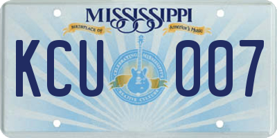 MS license plate KCU007