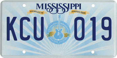 MS license plate KCU019