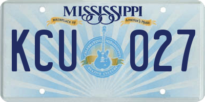 MS license plate KCU027