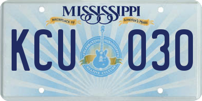 MS license plate KCU030