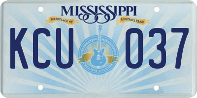 MS license plate KCU037
