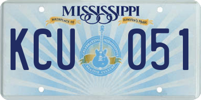MS license plate KCU051