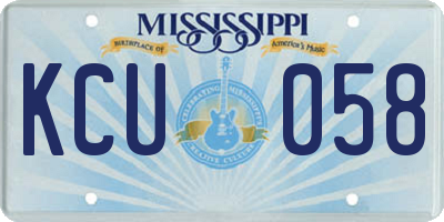 MS license plate KCU058