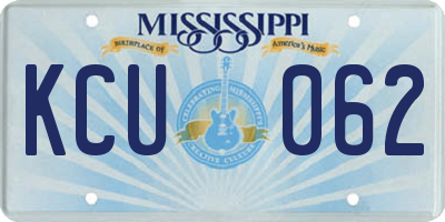 MS license plate KCU062