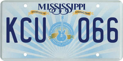 MS license plate KCU066