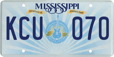MS license plate KCU070