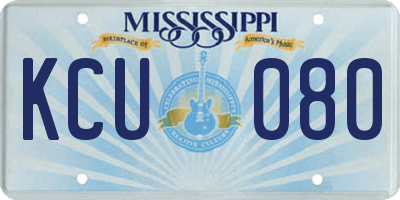 MS license plate KCU080
