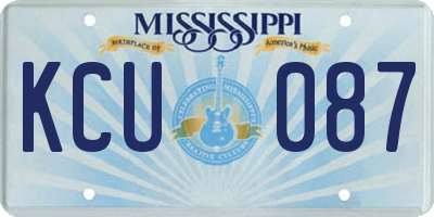 MS license plate KCU087