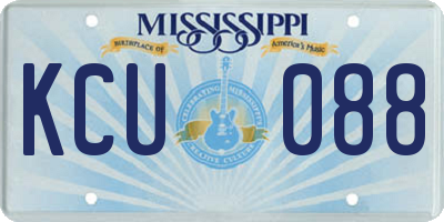 MS license plate KCU088