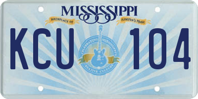 MS license plate KCU104
