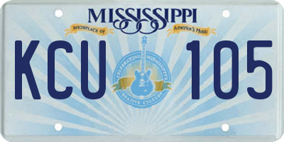 MS license plate KCU105