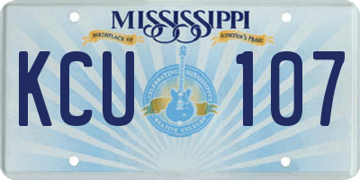 MS license plate KCU107