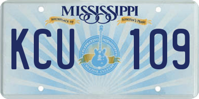 MS license plate KCU109