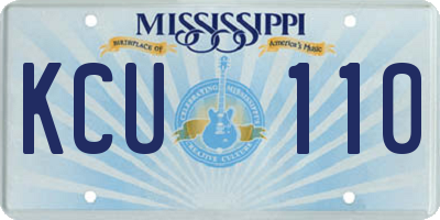 MS license plate KCU110