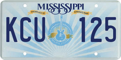 MS license plate KCU125