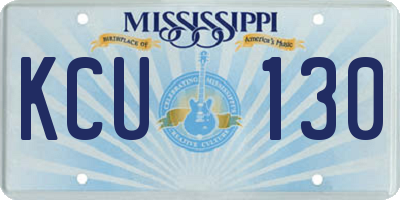 MS license plate KCU130