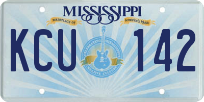MS license plate KCU142