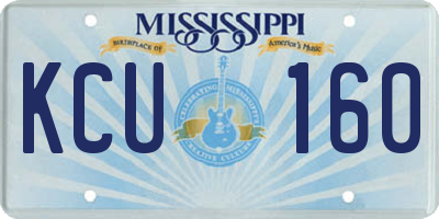MS license plate KCU160