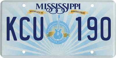 MS license plate KCU190