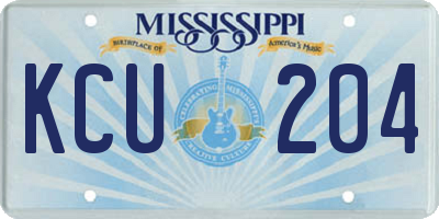 MS license plate KCU204