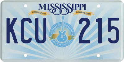 MS license plate KCU215