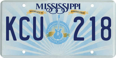MS license plate KCU218