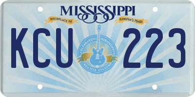 MS license plate KCU223