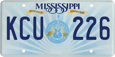 MS license plate KCU226