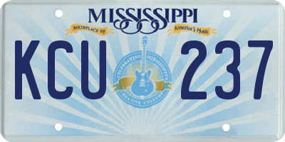 MS license plate KCU237